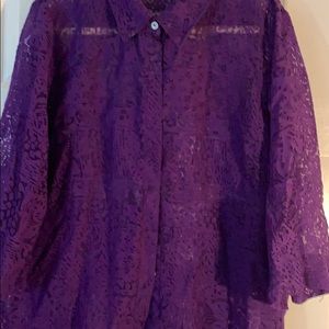 Purple blouse.